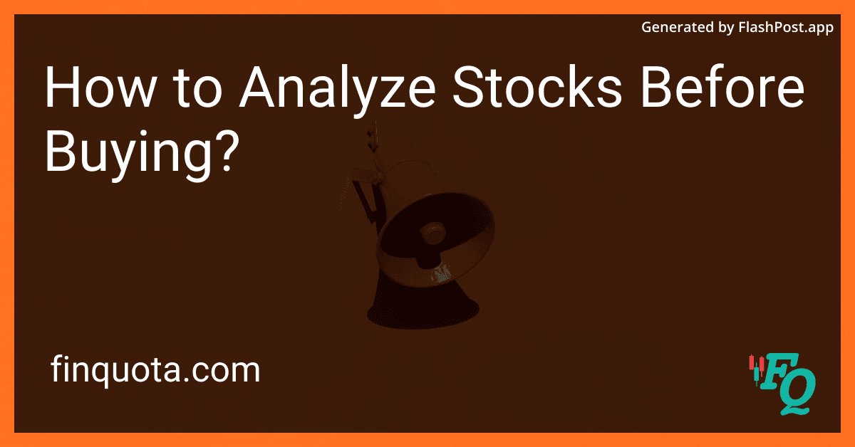How to Analyze Stocks Before Buying?