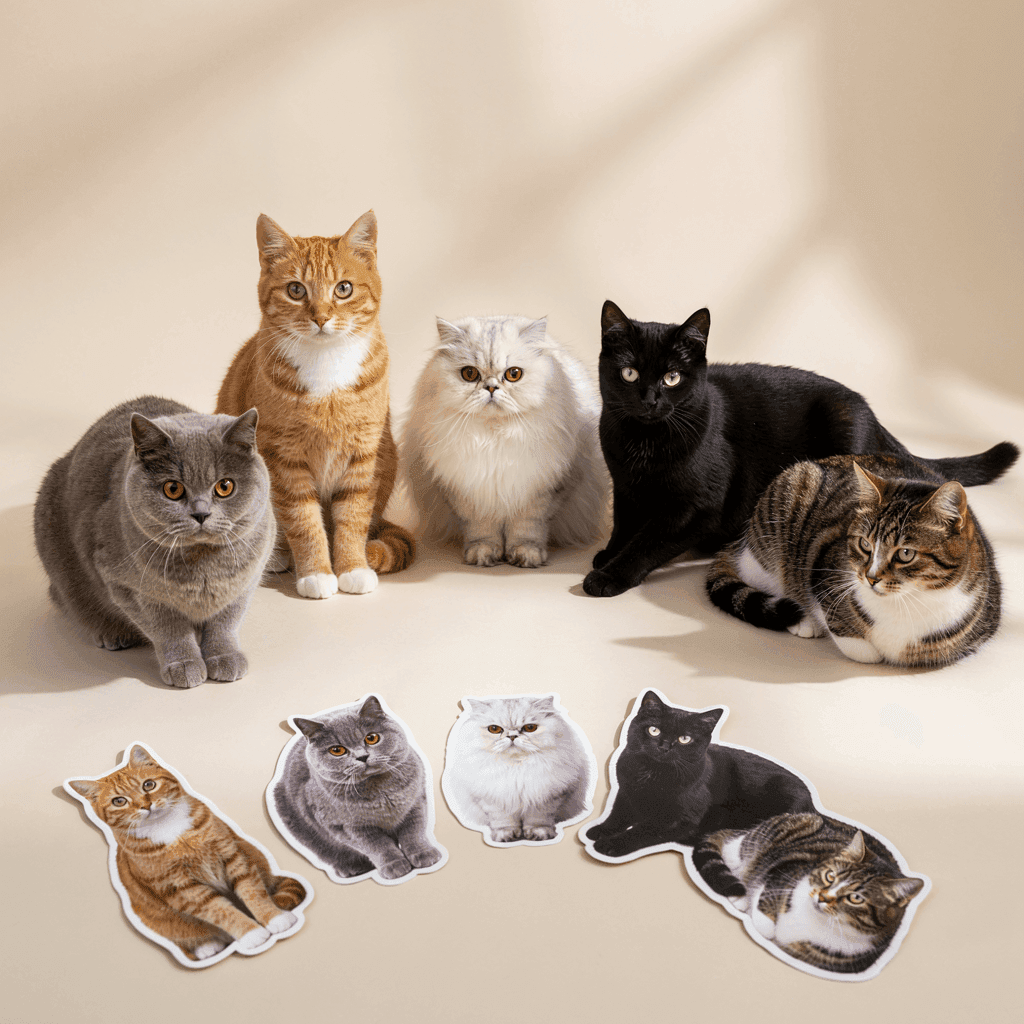 Custom Cat Stickers - Personalized Vinyl Cat Photo Decals