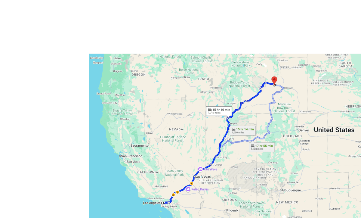 How Far is Wyoming from Los Angeles? preview