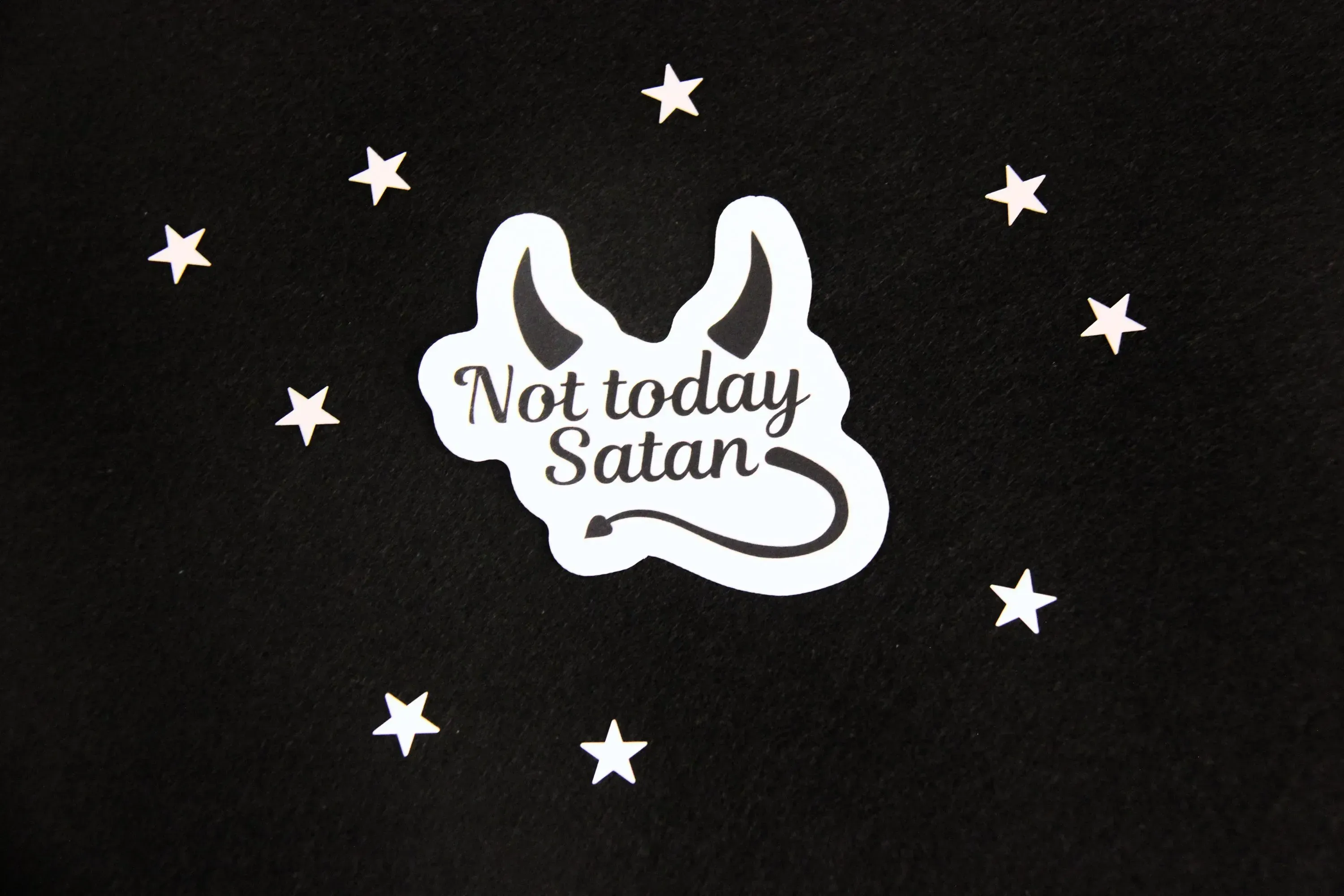 Not Today Satan Sticker - Fun Vinyl