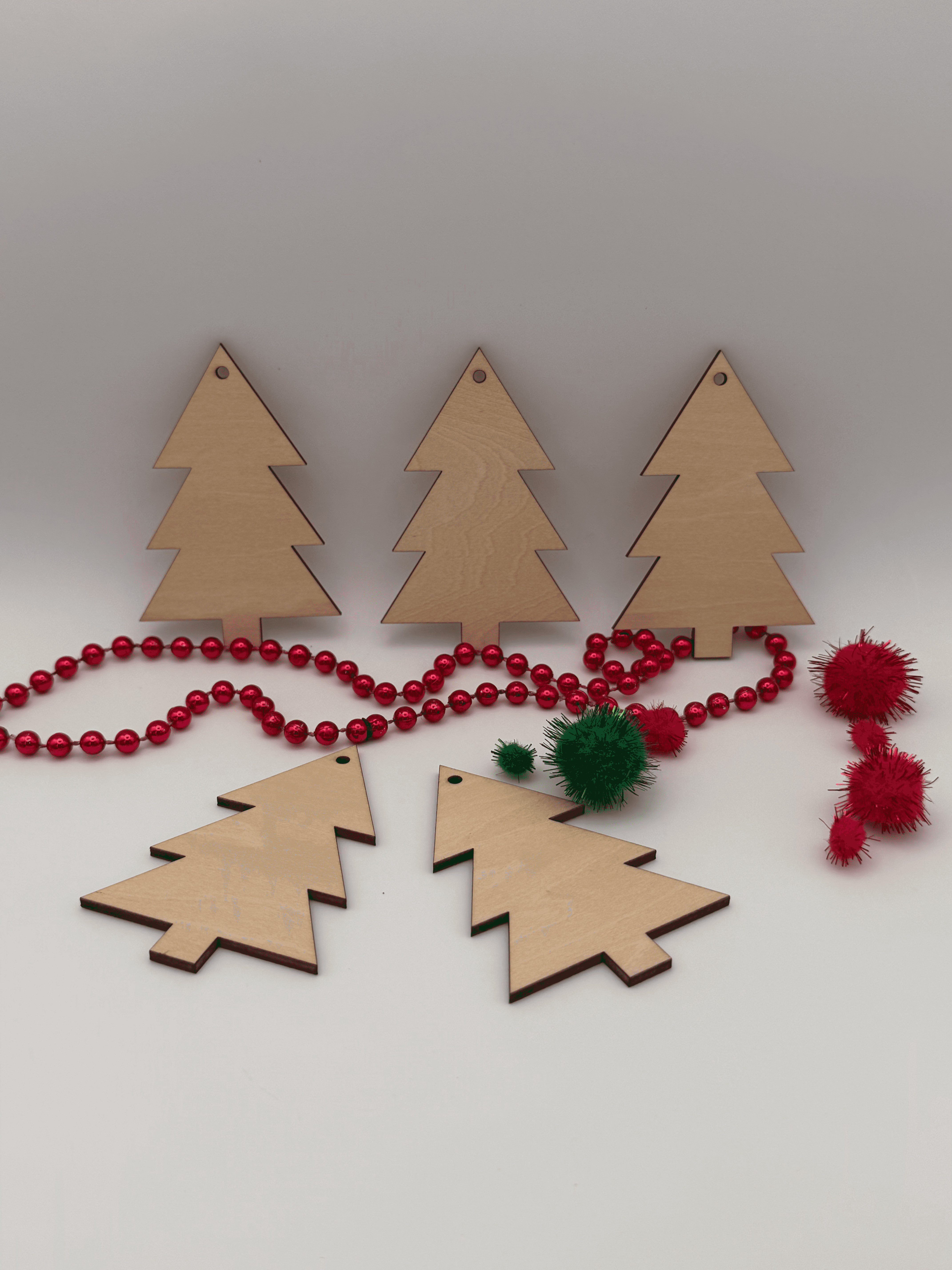 Unfinished Wood Christmas Tree Ornaments for Crafts