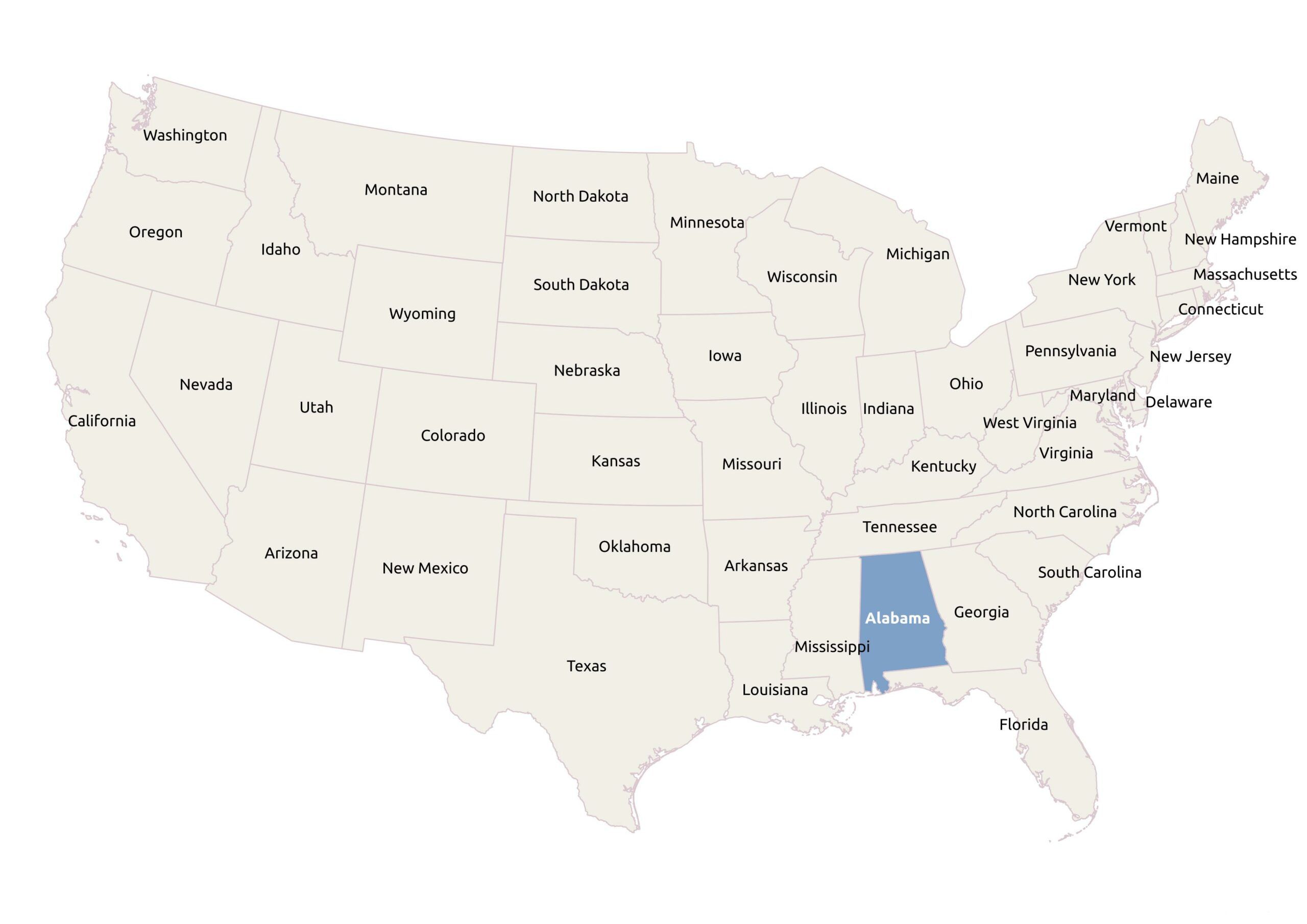 Where Is Alabama Located on the United States Map? preview